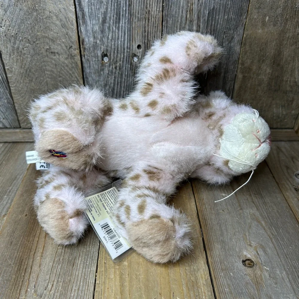 Ganz Webkinz Strawberry Cloud Leopard HM466 Pink Spotted Plush Sealed Code Tag